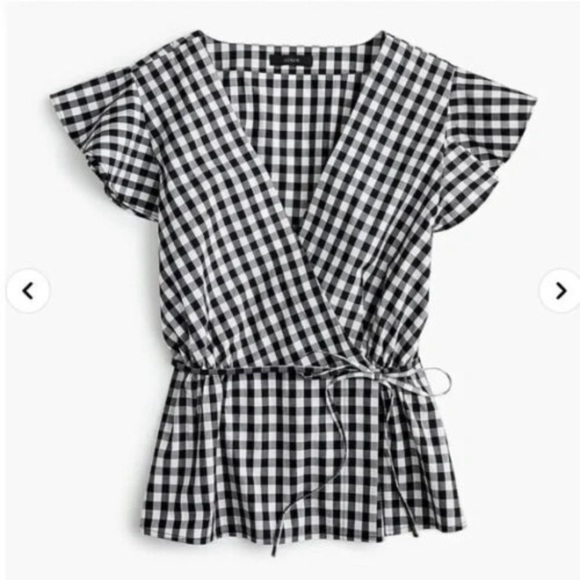 Bundle of 4 J. Crew Flutter Sleeve Wrap Peplum Tops - Picture 5 of 16